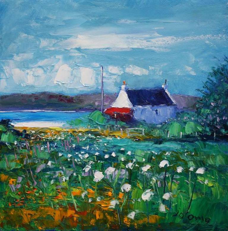 Croft on the Shore Isle of Gigha 12x12 - John Lowrie Morrison