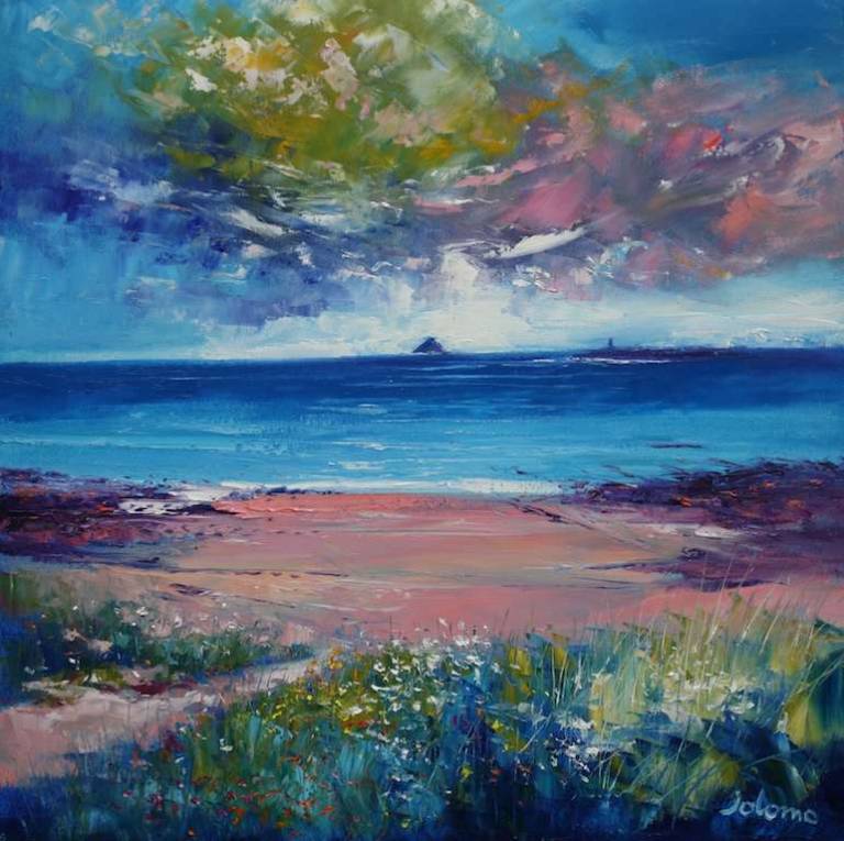 Beach path Kildonan Isle of Arran 24x24 - John Lowrie Morrison