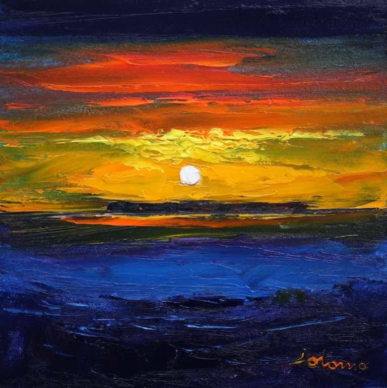 Toward The Light Isle of Staffa 12x12 - John Lowrie Morrison