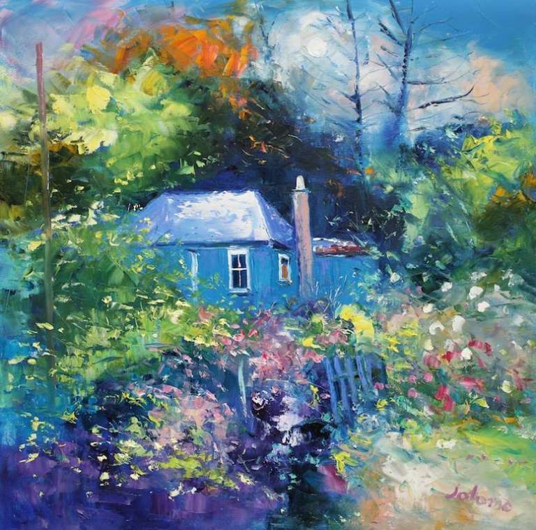 The Blue Hut Tayvallich 24x24 - John Lowrie Morrison