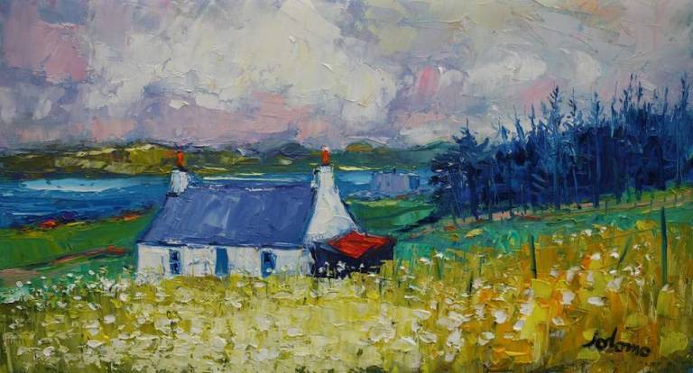 Doige Cottage Looking To  Castle Sween 10x18 - John Lowrie Morrison