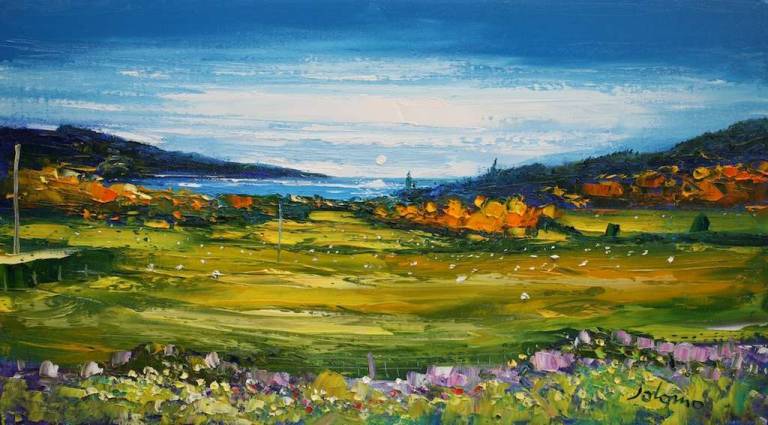 Autumn Eveninglight Achahoish Loch Caolisport 10x18 - John Lowrie Morrison