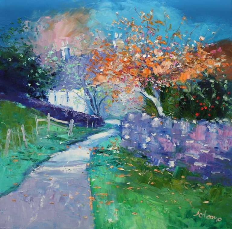 Autumn Eveninglight Crinan Ferry 24x24 - John Lowrie Morrison