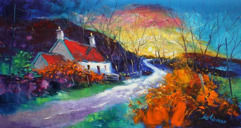 Fading Light Dunrostan Knapdale 16x30 - John Lowrie Morrison