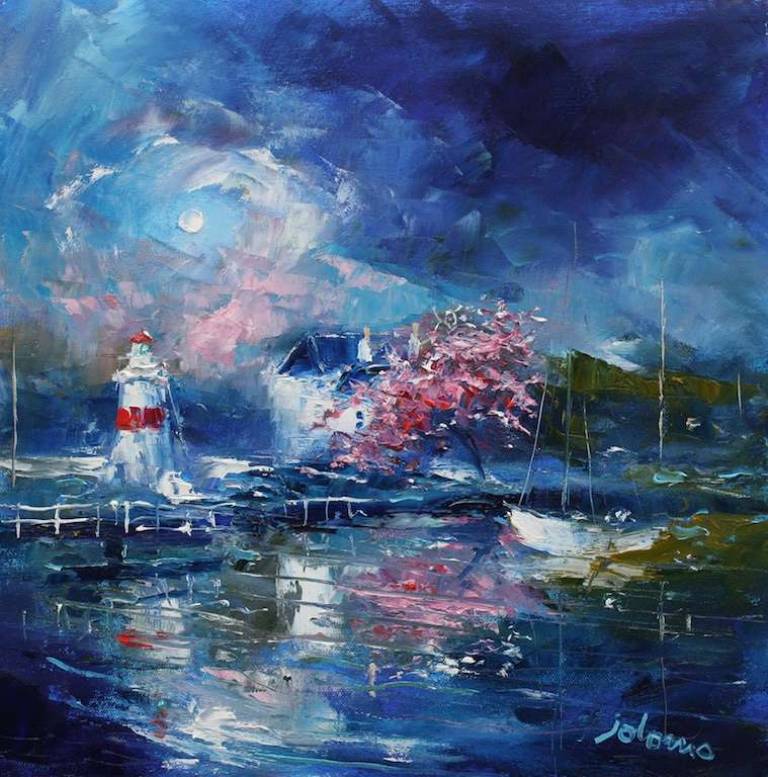 Night Falls on Crinan 16x16 - John Lowrie Morrison