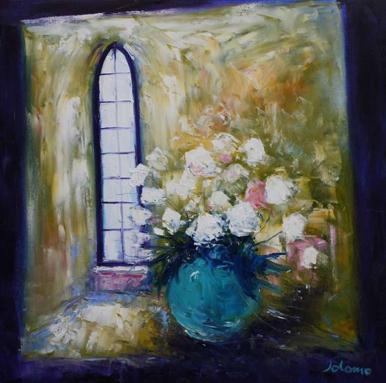 A quiet corner of the Abbay Iona 24x24 - John Lowrie Morrison
