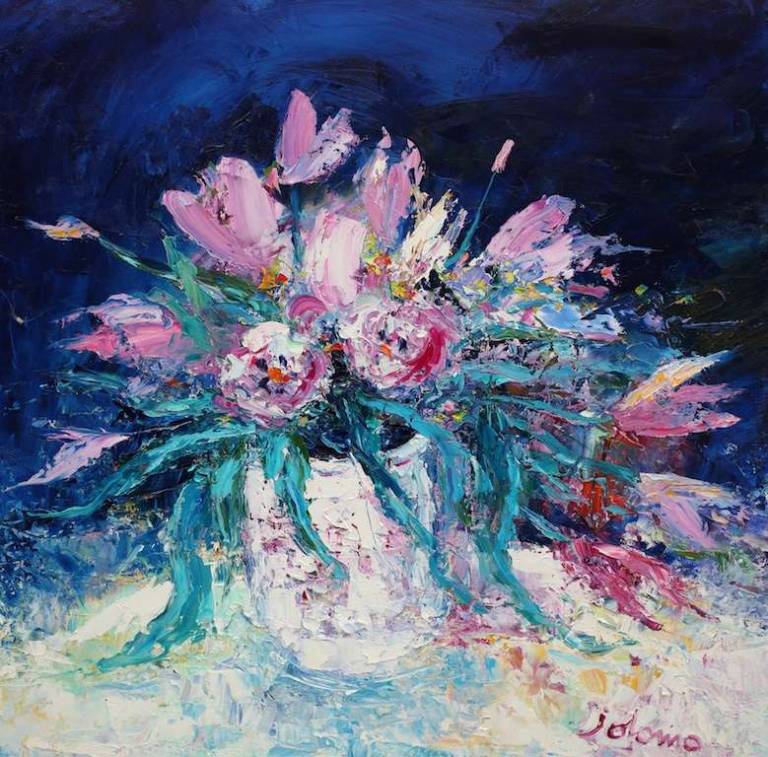 Magenta Tulips 20x20 - John Lowrie Morrison