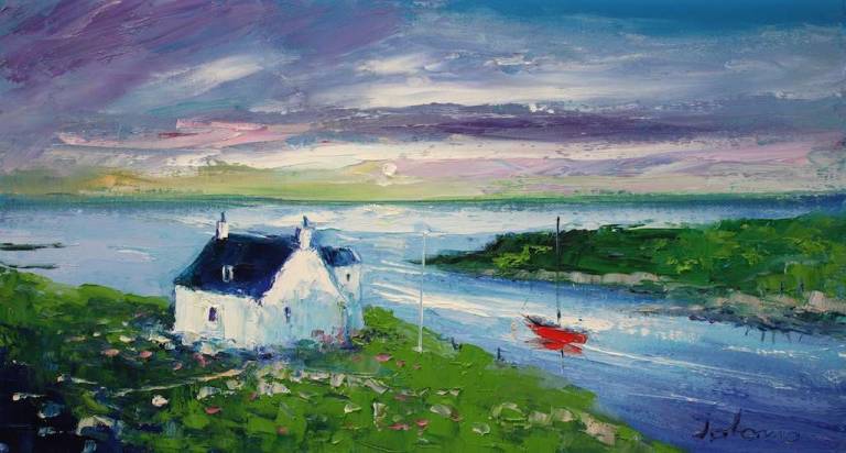 Soft Morninglight Earsary Isle of Barra 10x18 - John Lowrie Morrison
