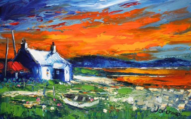 Sunset Bruernish Isle of Barra 10x16 - John Lowrie Morrison