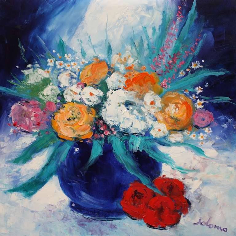 A Big Bowl of Flowers 24x24 - John Lowrie Morrison