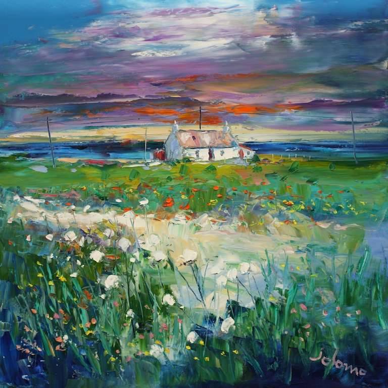 Eveninglight Beach Path Isle Tiree 24x24 - John Lowrie Morrison