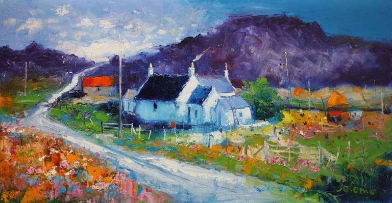 Croft and Hens Ardtoe Ardnamurchan 16x30 - John Lowrie Morrison