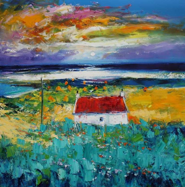 Haystacks Tarskavaig Isle of Skye 30x30 - John Lowrie Morrison