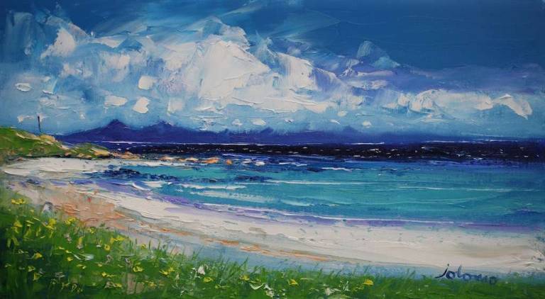 Summerlight over Balnahard Beach Isle of Colonsay 10x18 - John Lowrie Morrison