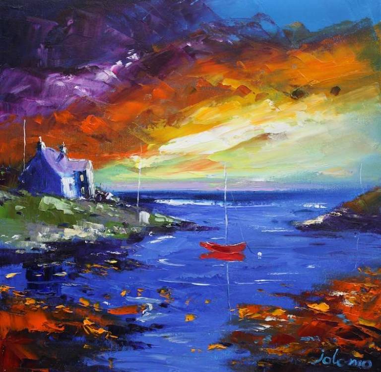 Dawnlight over Earsary Isle of Barra 16x16.jpg - John Lowrie Morrison