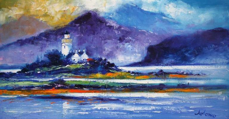 Isle Ornsay lighthouse Sound of Sleat Isle of Skye 16x30 - John Lowrie Morrison
