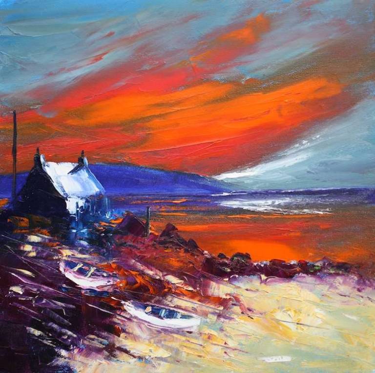 Night Falls on the Mull of Kintyre 16x16.jpg - John Lowrie Morrison