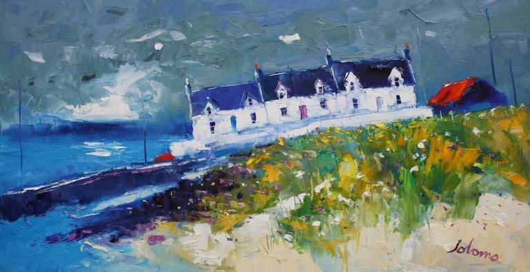Stormy Morninglight the Jetty Iona 16x30.jpg - John Lowrie Morrison