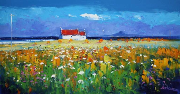 Summerlight on Isle of Tiree looking to Ben More Mull 16x30.jpg - John Lowrie Morrison