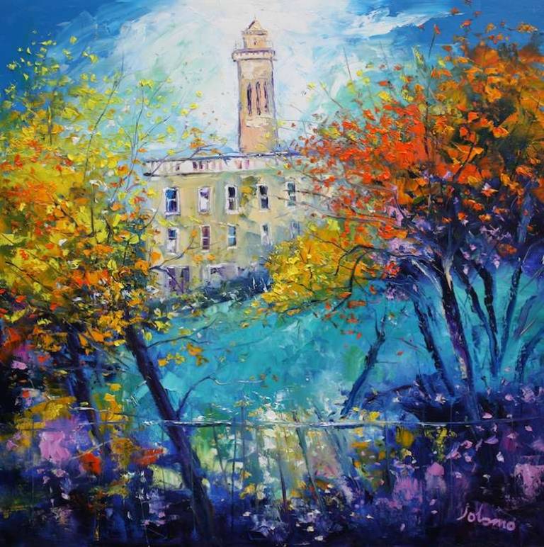 Autumnlight Woodside Place looking to The Trinity Tower 30x30  - John Lowrie Morrison