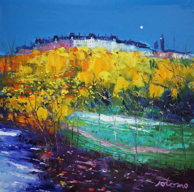Kelvingrove Looking to Park Terrace Glasgow 16x16 SOLD - John Lowrie Morrison