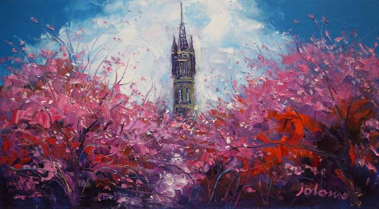 Spring Blossoms Kelvingrove 10x18 SOLD - John Lowrie Morrison