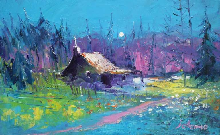 Winter Eveninglight Carbeth 10x16 - John Lowrie Morrison