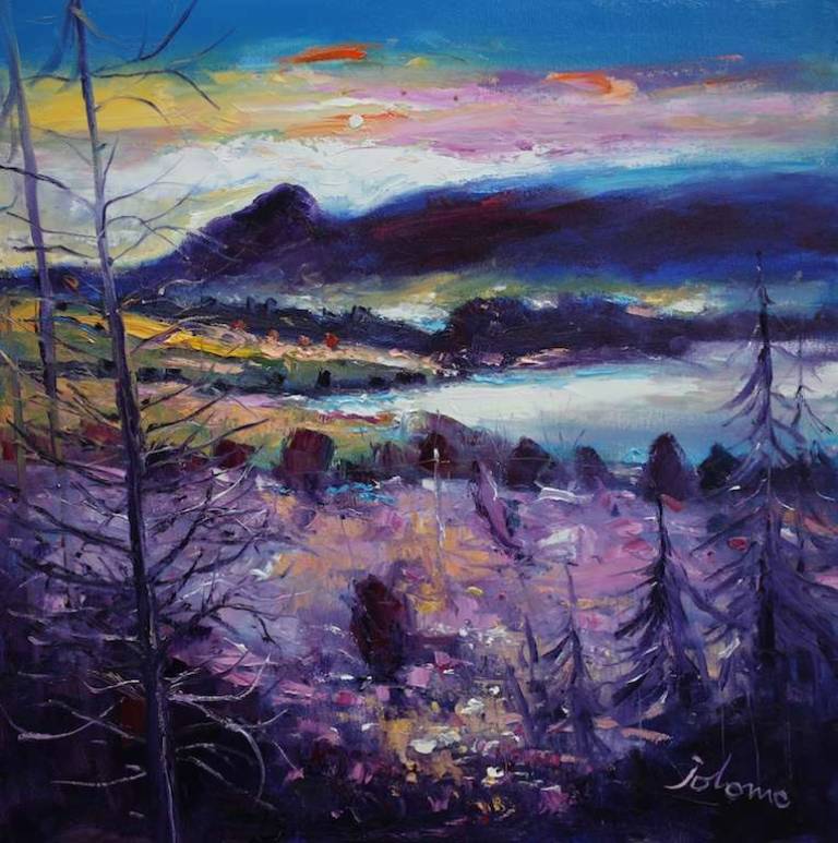 An Evening Gloaming over Carbeth Loch 20x20 - John Lowrie Morrison