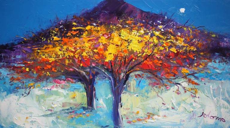 Autumn Oaks under Ben More Isle of Mull 10x18 - John Lowrie Morrison