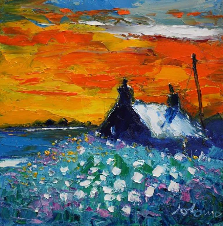 A Jura Sunset 12x12 - John Lowrie Morrison