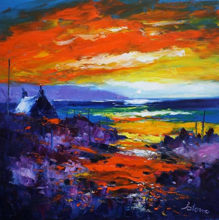 The Sun Sets Over The Mull Of Kintyre 24x24 - John Lowrie Morrison