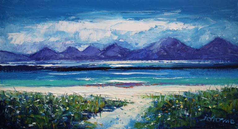 Evening Summerlight Luskintyre Beach Isle of Harris 10x18 - John Lowrie Morrison