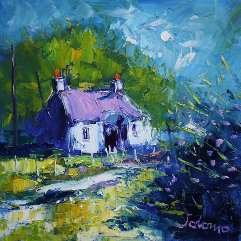 Eveninglight Croft Near Ardtun Isle of Mull 12x12 - John Lowrie Morrison