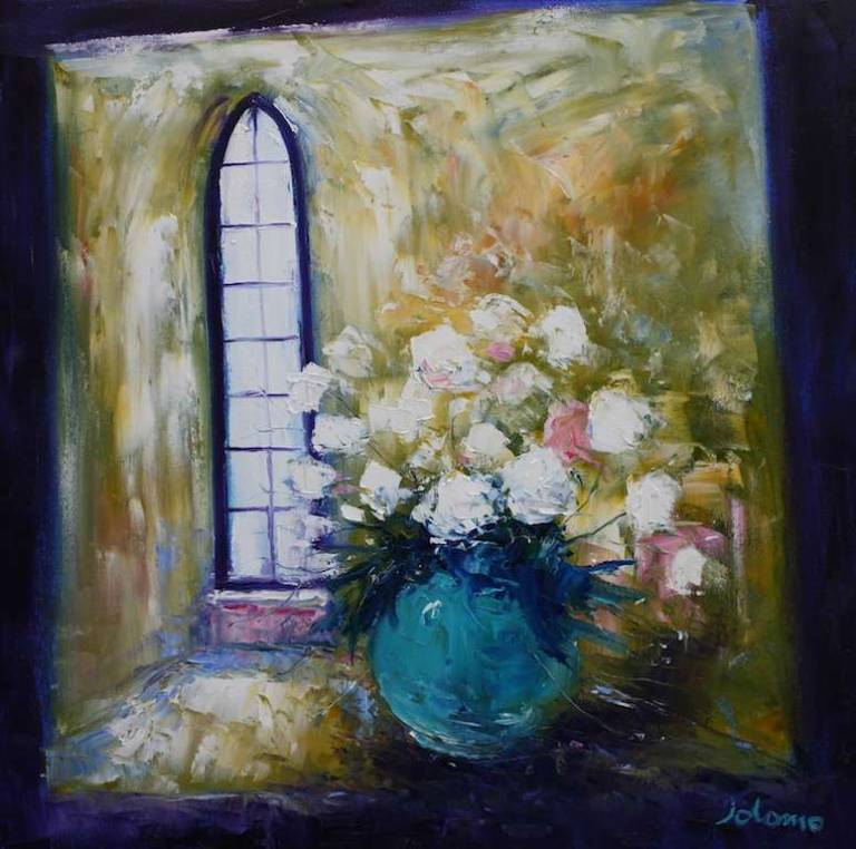 A quiet corner of the Abbey Iona 24x24 - SOLD - John Lowrie Morrison