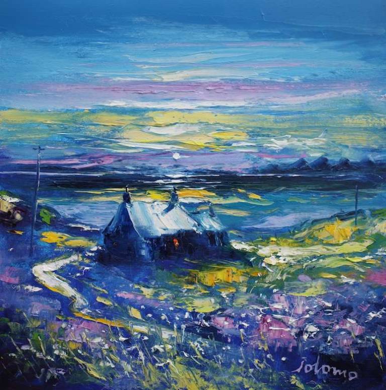 Frosty Eveninglight Ardailly Isle of Gigha 16x16 - John Lowrie Morrison