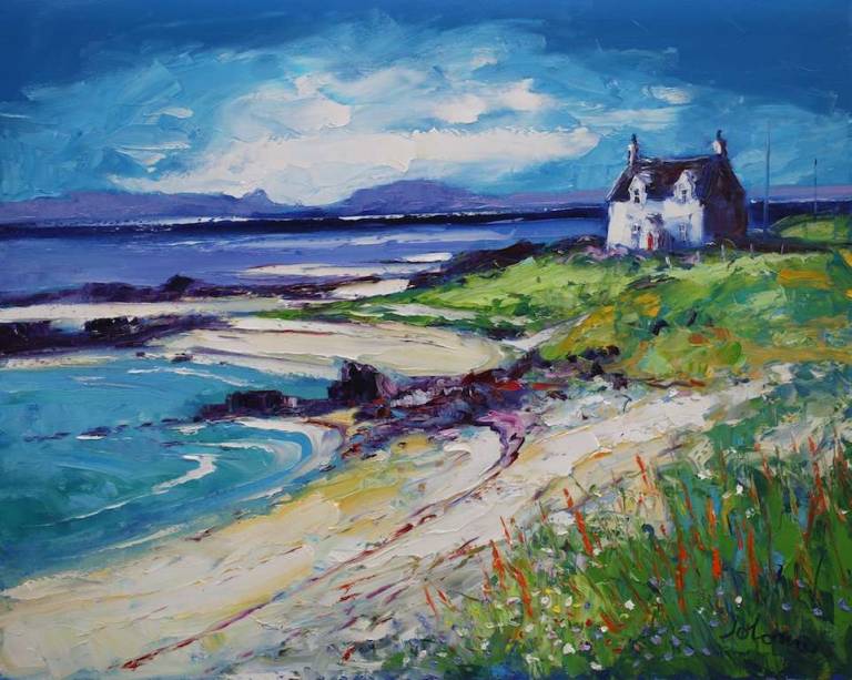 A Summer Eveninglight Ludag South Uist 24x30 - John Lowrie Morrison