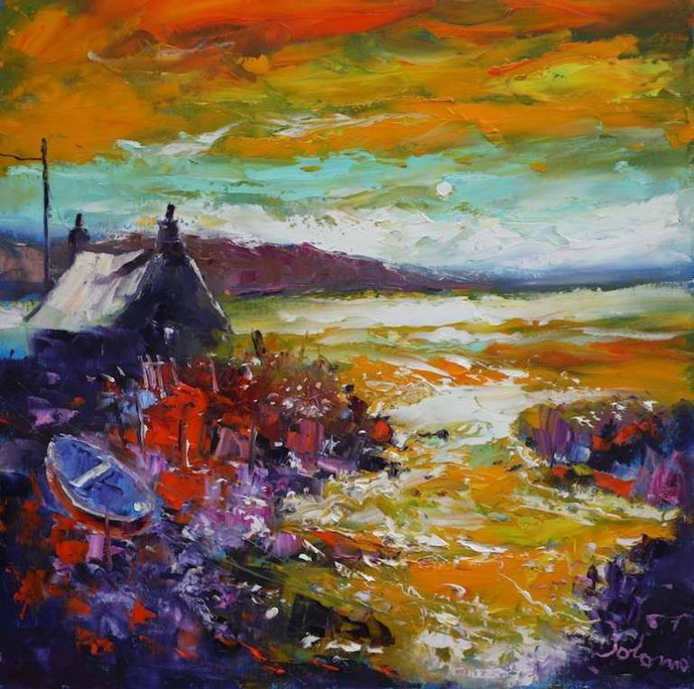 A Mull of Kintyre sunset 24x24 - John Lowrie Morrison