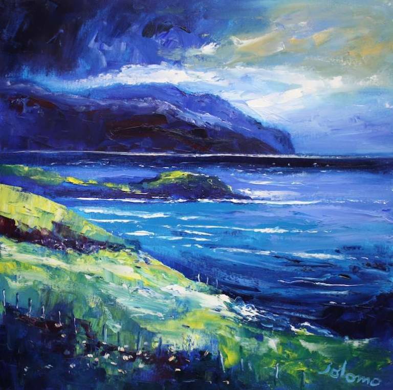 Morninglight on Fresh Seas Isle of Canna 20x20 - John Lowrie Morrison