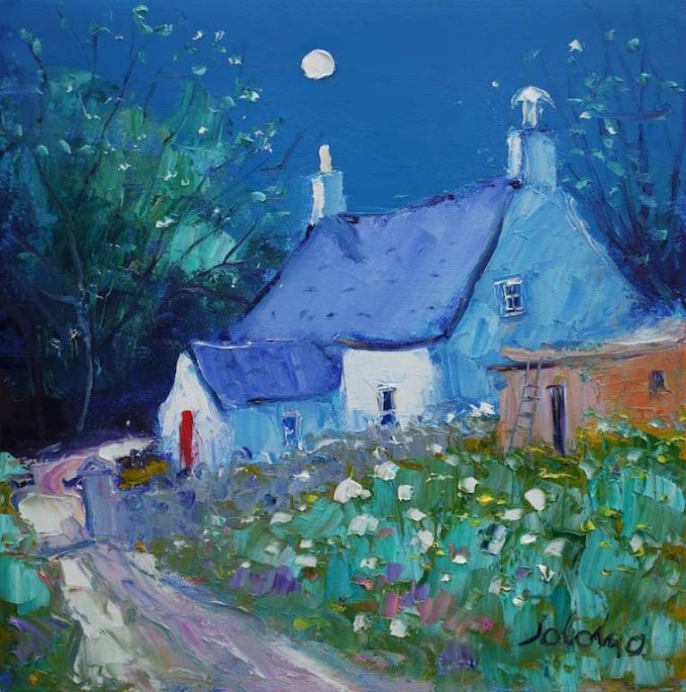 Soft light Gatehouse Taynish Tayvallich 12x12 - John Lowrie Morrison