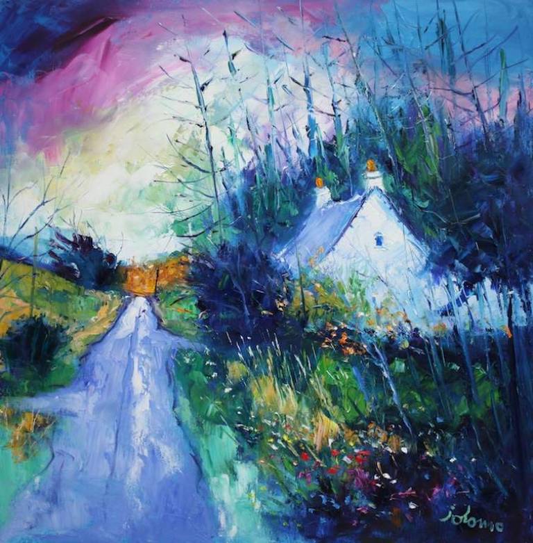 Wet morninglight on the Salen Road Isle of Mull 24x24 - John Lowrie Morrison