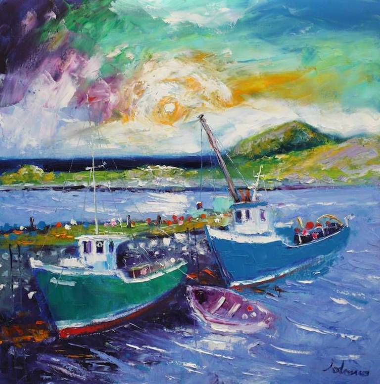 Stormylight over Rodel Isle of Harris 24x24 SOLD - John Lowrie Morrison