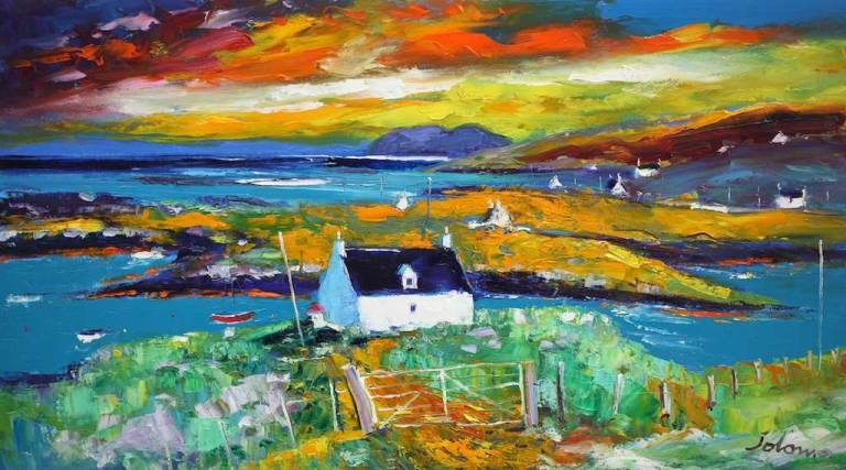 Early Morninglight Earsary Isle of Barra 18x32 - John Lowrie Morrison