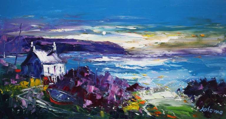 Stormy Eveninglight Mull of Kintyre 16x30 - John Lowrie Morrison