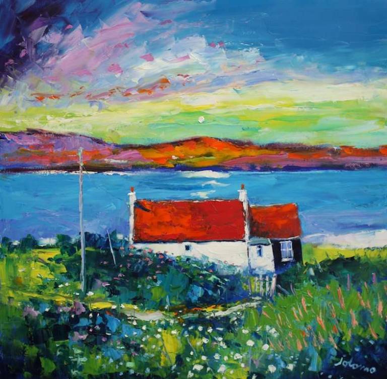A Stormylight Northbay Isle of Barra 30x30 - John Lowrie Morrison