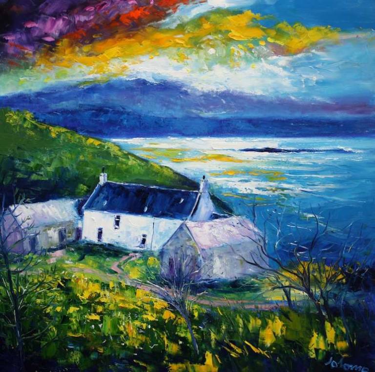 George Orwell's Barnhill Isle of Jura looking to Knapdale 30x30 - John Lowrie Morrison