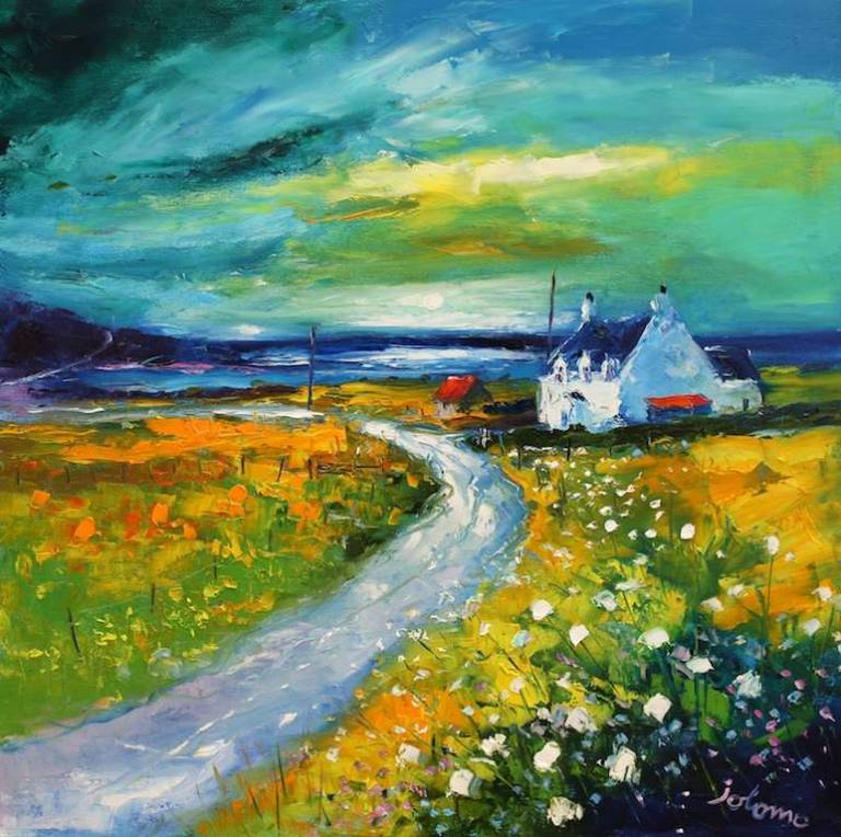 Fading Sunset Kilchattan Isle of Colonsay 24x24 - John Lowrie Morrison