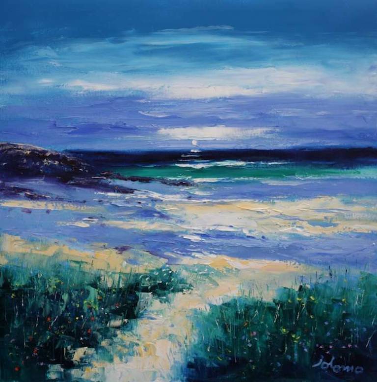 Incoming Tide Halaman Bay Isle of Barra 24x24 - John Lowrie Morrison