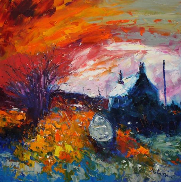 Stormy Sunset Isle of Harris 24x24 - John Lowrie Morrison