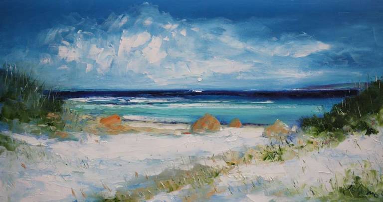 Allathasdal Beach Isle of Barra 16x30 - John Lowrie Morrison
