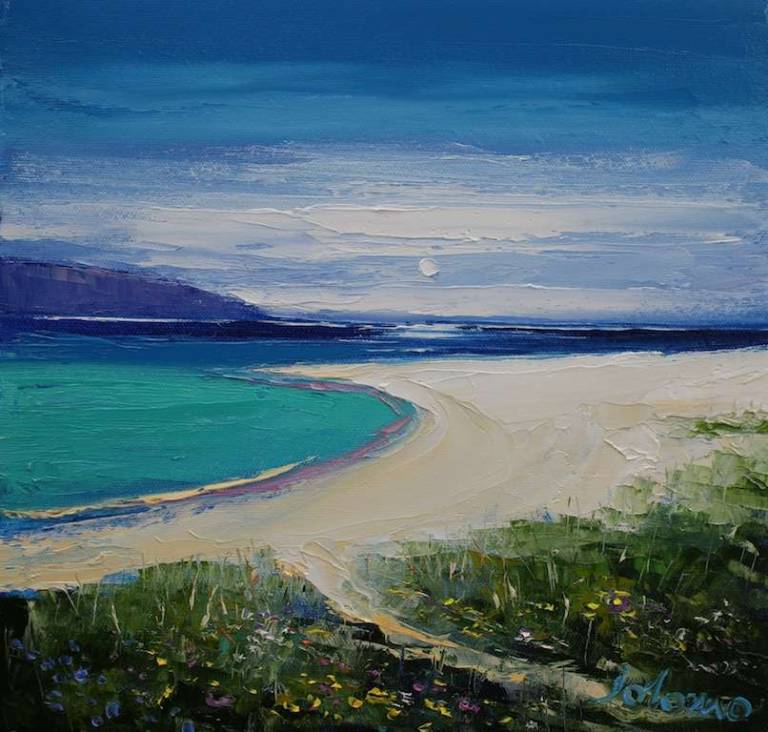 Beach Path to Traigh Mheilein Huisinis Isle of Harris 12x12 - John Lowrie Morrison